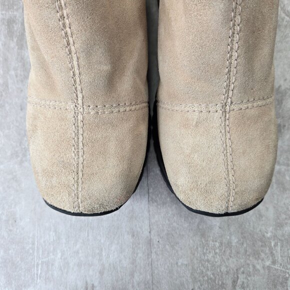 Rocket Dog Platform Clog Shoes Sz 10 Tan Suede Sherpa Y2K Chunky Slip On Mule - Picture 8 of 10